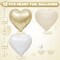 12pcs Cream White Heart Balloons – 18" Sand White & Gold Foil Balloons for Boho Baby Shower, Birthday, Bridal Shower, Wedding Party Decorations